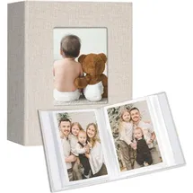 luxuskollektion Fotoalbum Leinen Cover 10x15 Fotos 2er Pack, Einsteckalbum