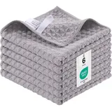 Moosfor Microfasertücher 6er-set Saugfähige Küchentücher 30x30cm Grau