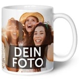 GRAVURZEILE Tasse zum selbst gestalten - Personalisiert mit eigenem Foto - Lebensmittelecht - Spülmaschinenfest - Mikrowellengeeignet - Fototasse Werbetasse oder Firmentasse mit Logo - Weiß