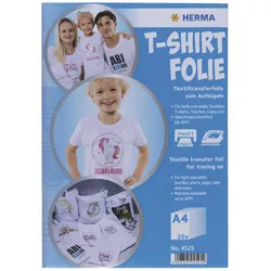 Herma T-Shirt Folie A4 für helle + weiße Textilien 20 Blatt  4525