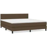 vidaXL Boxspringbett mit Matratze Dunkelbraun 180x200 cm Stoff1468068