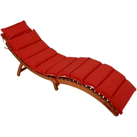 Garden Pleasure Nassau 186 x 55 x 60 cm braun/rot inkl. Auflage klappbar