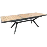 Oviala Gartentisch 187/250 cm in Aluminium und Holzoptik