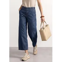 STREET ONE High Waist Wide Leg Jeans im Loose Fit Dark Blue Washed 28 - 28W / 26L