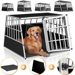 Cadoca® Hundetransportbox XXL 97 x 90 x 70 cm Silber