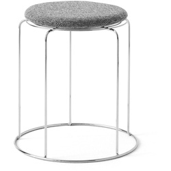 &Tradition - Wire Hocker mit Sitzauflage VP11, Edelstahl / grau (Kvadrat Hallingdal 126)