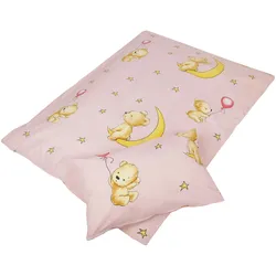 Bestgoodies Kinder Betten-Set inkl. Bettwäsche 100x135cm / 40x60cm - Bärchen Rosa