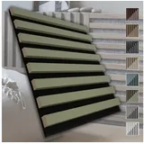 marbet design Wandpaneel, (Akustikpaneele Akustikquadrate 40x40cm Wandverkleidung Holz - (1 Paneel, schwarz - Olive) horizontal aus MDF Deckenverkleidung)
