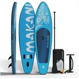 HAGO Inflatable SUP-Board Stand Up Paddle Board Allround SUP Komplettset 320 cm Drop-Stitch-Kern blau