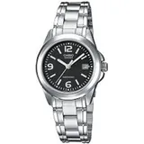 Casio LTP-1259PD-1AEG Edelstahlband Armbanduhr - Silber/Schwarz