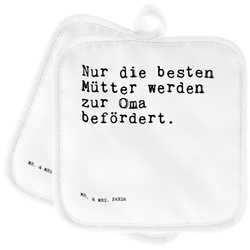 Mr. & Mrs. Panda Topflappen Nur die besten Mütter... - Weiß - Geschenk, Omi, lustig, Topflappen l, (1-tlg) weiß