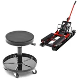 ConStands Motorradheber Werkstatthocker mit Rollen + Hebebühne Mid-lift L rot