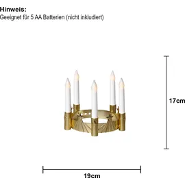 Star Trading Luciakrone Gold Weiß 5-flammig