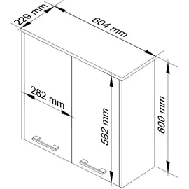 Akord Hängender Badezimmerschrank 60 x 60 x 22,5 cm Weiß