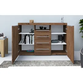 borchardt Möbel Highboard BORCHARDT MÖBEL "Durban", braun (vintage eichefarben), B:139cm H:93cm T:35cm, Sideboards, Highboard, Breite 139 cm