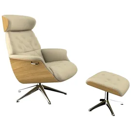flexlux Relaxsessel FLEXLUX "Volden Fernsehsessel, verstellbarer Rücken- & Kopfstütze, drehbar", beige (sandy beige), B:83cm H:112cm T:125cm, 100% Polyester, Sessel, Relaxsessel, robuster Alu Fuß, Air Channels, hervorragender Komfort, Holzrahmen