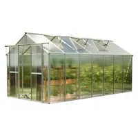 Gfp Gewächshaus SAPHIR 7 aus Alu 259x449 cm ca. 6 mm Doppelstegplatten mit Fundamentrahmen, automatischer Fensteröffner