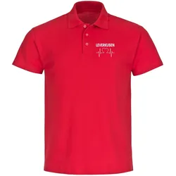 multifanshop Poloshirt - Leverkusen - Herzschlag - Druck weiß - Polo
