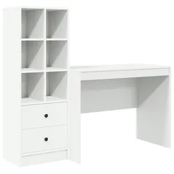 vidaXL Schreibtisch mit Stauraum Weiß MDF