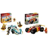 LEGO 71791 NINJAGO Zanes Drachenpower-Spinjitzu-Rennwagen & 71780 NINJAGO Kais Ninja-Rennwagen EVO 2in1 Rennwagen Spielzeug