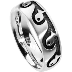 Fingerring OSTSEE-SCHMUCK "Ostsee-Schmuck Ring Fisch Ring Fisch" Gr. 56, silber (silberfarben), Fingerringe, Damen, Gr. 56 (17,8), Silber 925 (Sterlingsilber)
