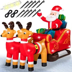 Aufblasbarer Weihnachtsmann mit Schlitten XXL Deko