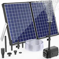 Biling 35W Solarbrunnen Für Draussen Mit 4 Düsen, 1200L/H Solar Springbrunnen Fü