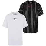 Karl Kani 2-Pack Pinstripe + Essential Tee in Schwarz, Größe L