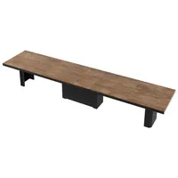 Design Esstisch Tisch HEK-111 Rostoptik matt - Schwarz Hochglanz XXL ausziehbar 180 bis 468 cm