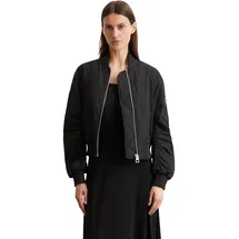 Marc O'Polo Blouson MARC O'POLO, Damen, Gr. 42, schwarz, Web, Obermaterial: 100% Polyester, regular fit, Rippbündchen, Jacken Blouson, im Pilotenstil, verkürzte Form, mit mattem Glanz und softem Finish