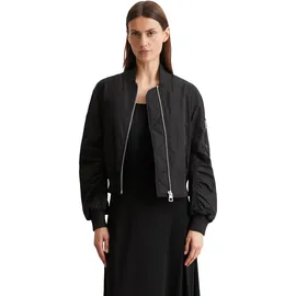 Marc O'Polo Blouson MARC O'POLO, Damen, Gr. 42, schwarz, Web, Obermaterial: 100% Polyester, regular fit, Rippbündchen, Jacken Blouson, im Pilotenstil, verkürzte Form, mit mattem Glanz und softem Finish