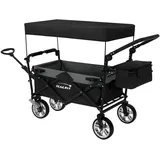 Hauki Bollerwagen faltbar Schwarz/Grau