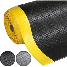 etm Arbeitsplatzmatte PVC 120 x 250 cm Schwarz-Gelb