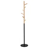 Idimex Kleiderständer Schwarz, Natur, Holz, Vintage, 30x177x30 cm, Garderobe, Garderobenständer