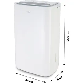 Medion DH20 Luftentfeuchter elektrisch (bis zu 100m3 (20m2), 20Liter/24h, 43db leise, elektrischer Raumentfeuchter, Normalbetrieb, Wäschemodus, ... - Weiß