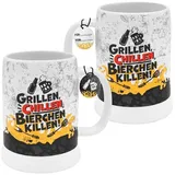 SHEEPWORLD GRUSS & CO Bierkrug Motiv Grillen