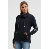 Soccx Damen Strukturierte Sweatjacke mit hohem Kragen Navy Blue, S - S