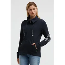Soccx Damen Strukturierte Sweatjacke mit hohem Kragen Navy Blue, S - S