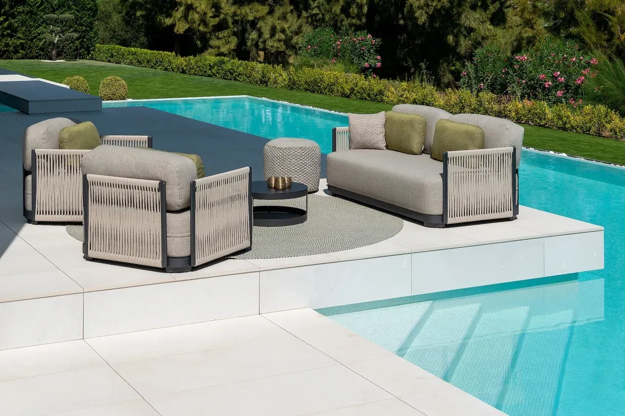 Jati & Kebon Set Loungesystem Durbuy beige - Das Set besteht aus: Basismodul Durbuy 1 x 2-Sitzer, 2 x 1-Sitzer, 10 x Rücke...