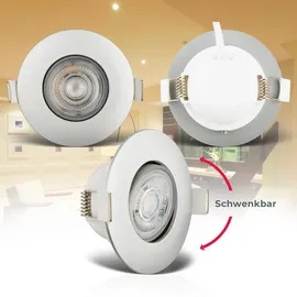 B.K.Licht LED Einbauleuchte 5er Set Bad Einbaustrahler, IP65, Dimmbare Deckenspots« LED-Modul 5 Stk., warmweiß, silberfarbig