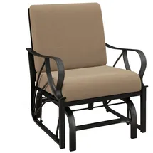 Costway Gartenstuhl, mit gepolstertem Kissen Metall Terrassenstuhl