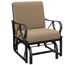 Costway Gartenstuhl, mit gepolstertem Kissen Metall Terrassenstuhl