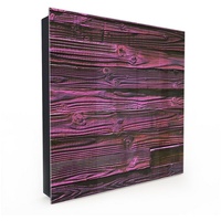 Primedeco Schlüsselkasten Magnetpinnwand und Memoboard mit Glasfront Motiv Farbiges Holz (1 St) rosa