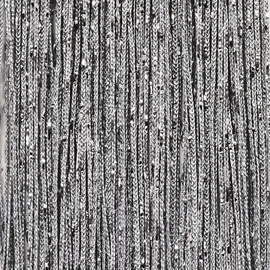 Wometo Fadenvorhang, 90x245 Oeko-Tex®, Silber Silber glänzend kürzbar
