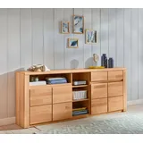 Home Affaire Sideboard HOME AFFAIRE "Burani", beige (kernbuche teilmassiv), B:200cm H:80cm T:35cm, FSC-zertifiziertes teilmassives Holz, Sideboards, Sideboard, grifflose Optik