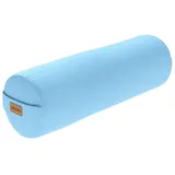 GORILLA SPORTS Yoga Bolster Yogakissen Ø20cm, aus 100% Baumwolle, mit Dinkelfüllung, Yogarolle, Waschbarer, mit Tragegriff, Yogakissen, für Restorative Yoga, Pilates blau