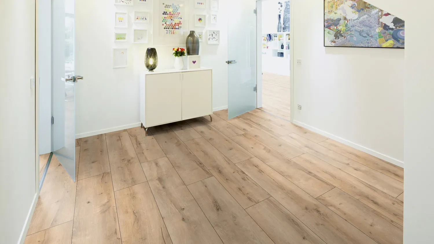 ter Hürne Trend Edition Laminat fein-gebürstet Landhausdiele breit Iko Premium-Laminatboden Eiche Urban 1285x280x8 mm