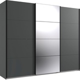 WIMEX Schwebetürenschrank »Norderstedt«, INKLUSIVE 2 Stoffboxen und 2 zusätzliche Einlegeböden, mit Spiegel, grau