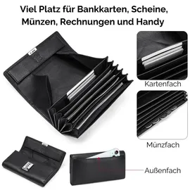 Fomax Kellner Geldbörse Unisex Portemonnaie schwarz