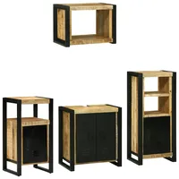 VidaXL Badezimmermöbel Set mit Regal 4 pcs Braun Massives